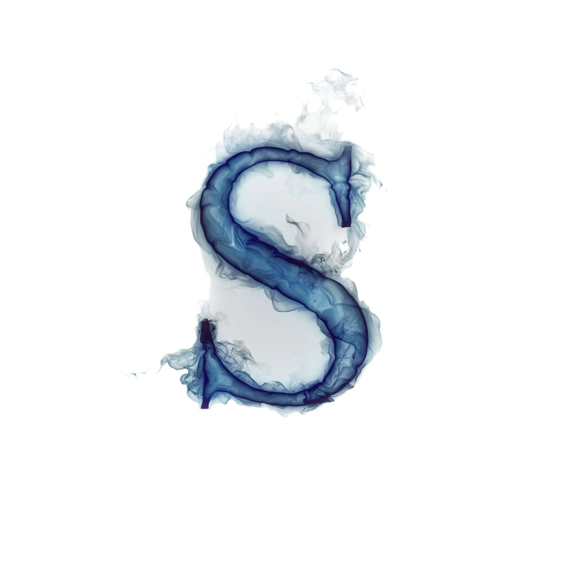 Blue Smoked Letter S
