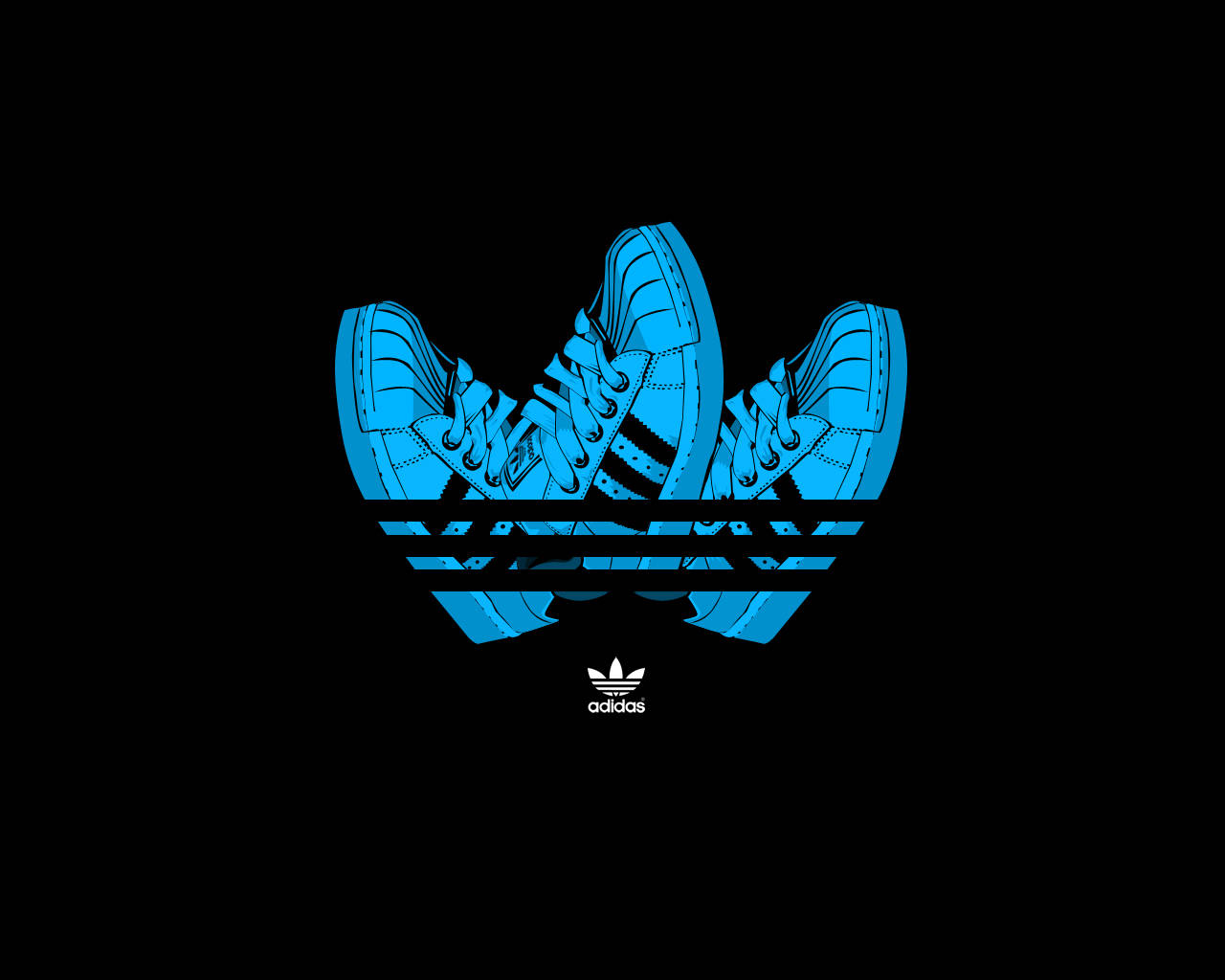 Step Up Your Style with Fresh Blue Adidas Sneakers Wallpaper