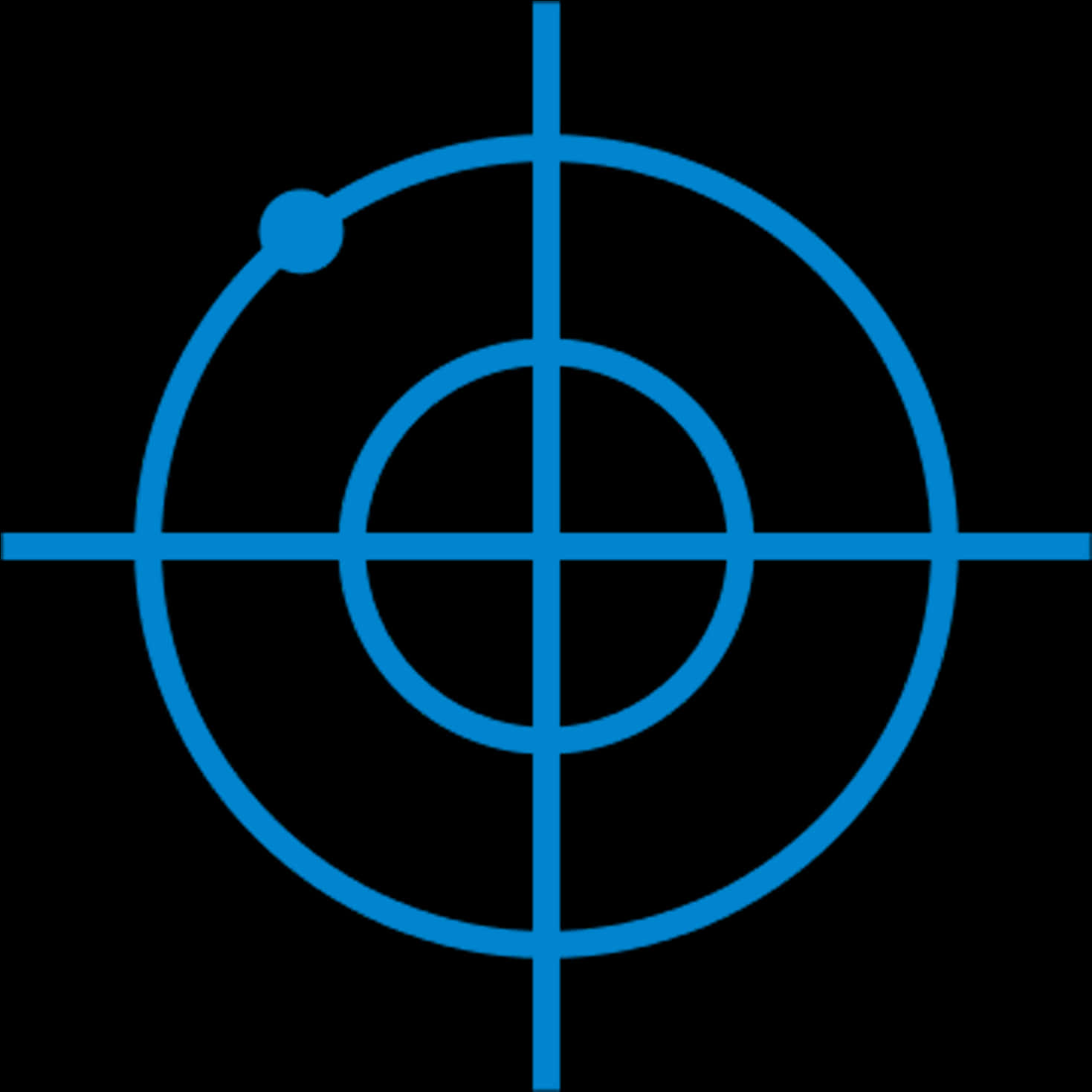 Blue Sniper Crosshair Graphic PNG