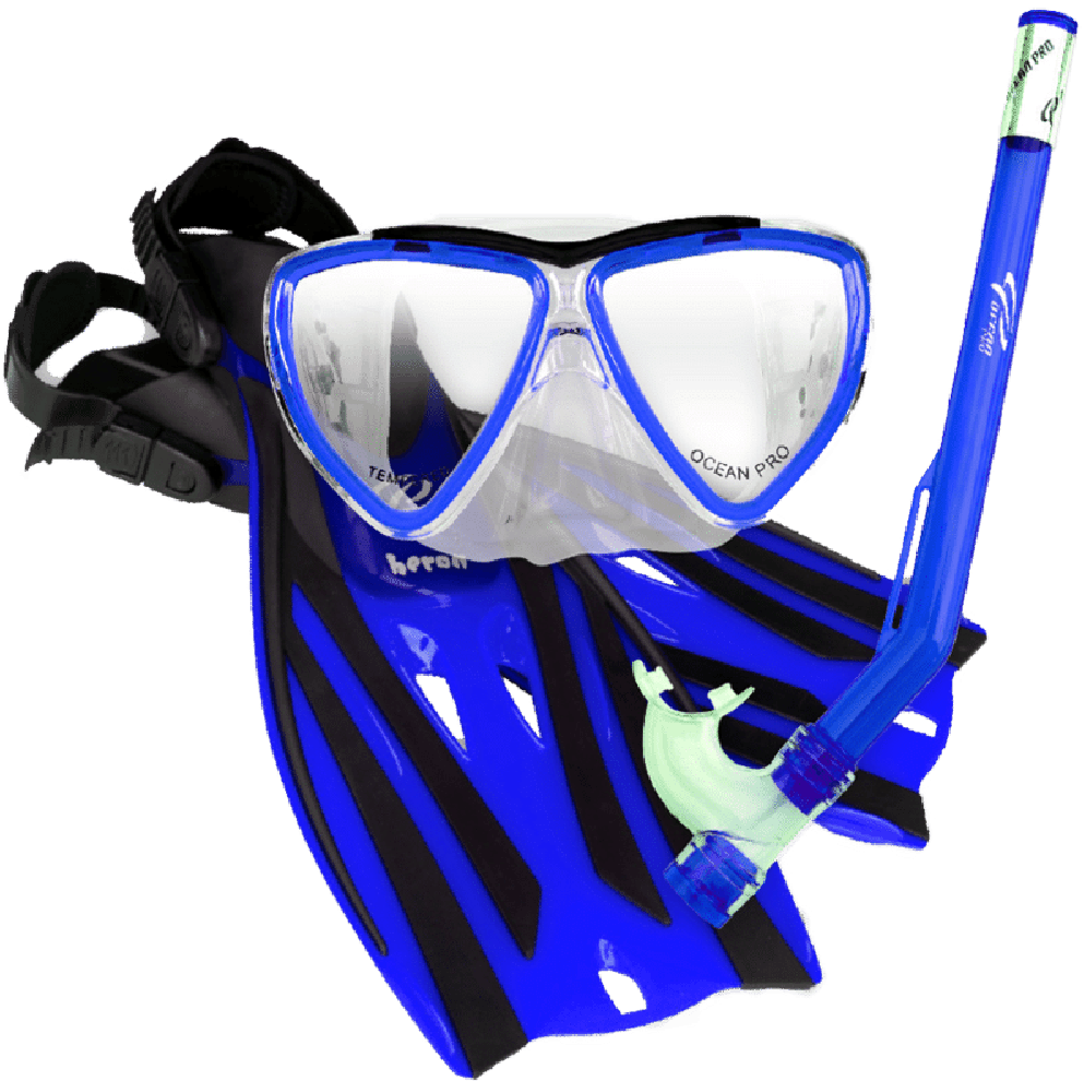 Blue Snorkeling Gear Set PNG