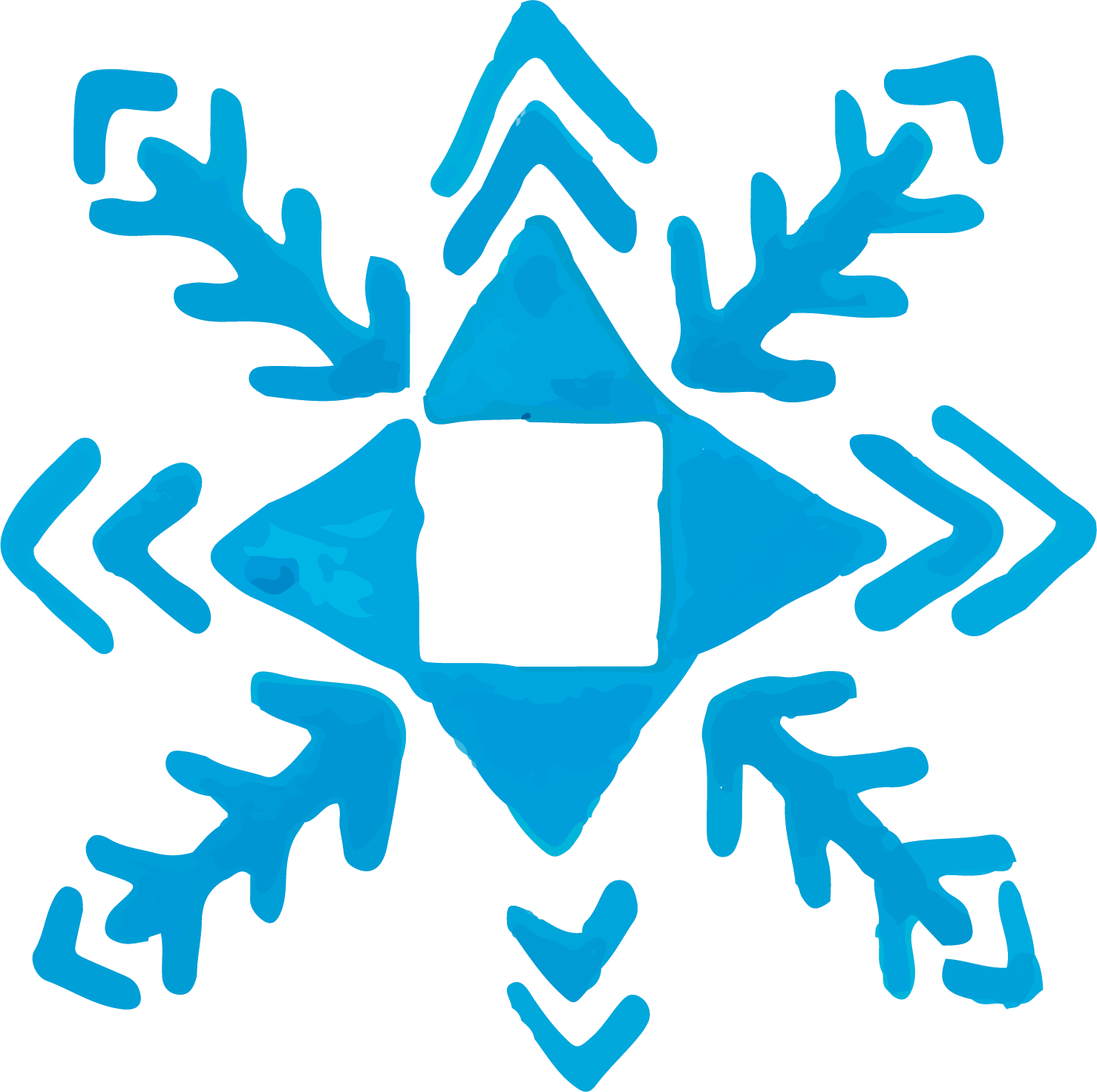 Blue Snowflake Ornament Vector PNG