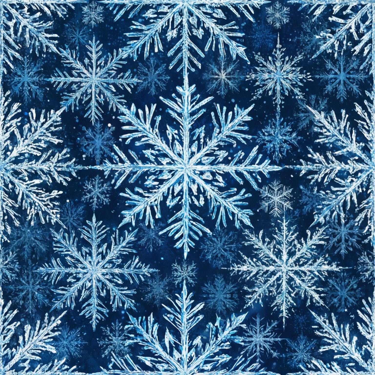 Blaues Schneeflockenmuster Hintergrundbilder — Nahtloses sich wiederholendes Muster von Schneeflocken in Blau und Weiß, modernes und sauberes Design.