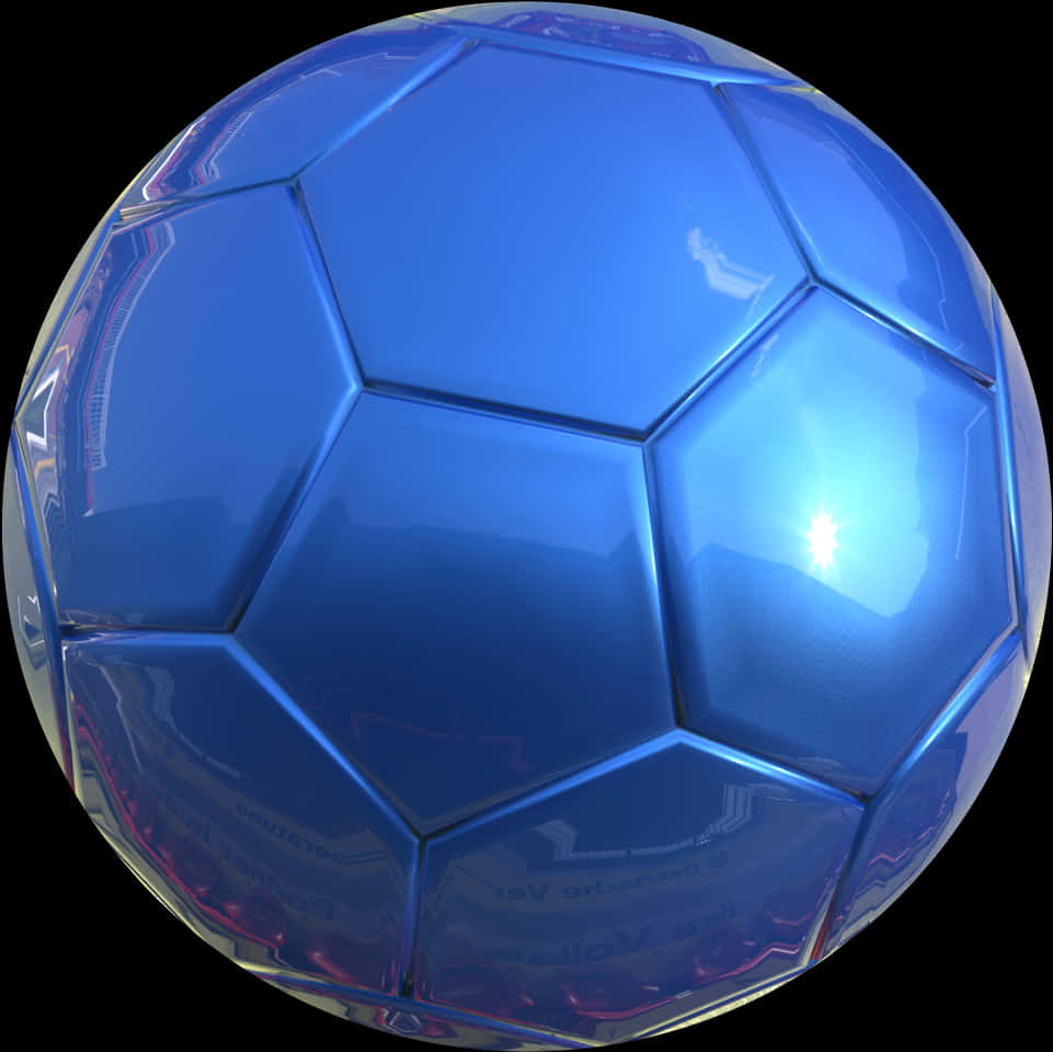 Blue Soccer Ball3 D Render PNG