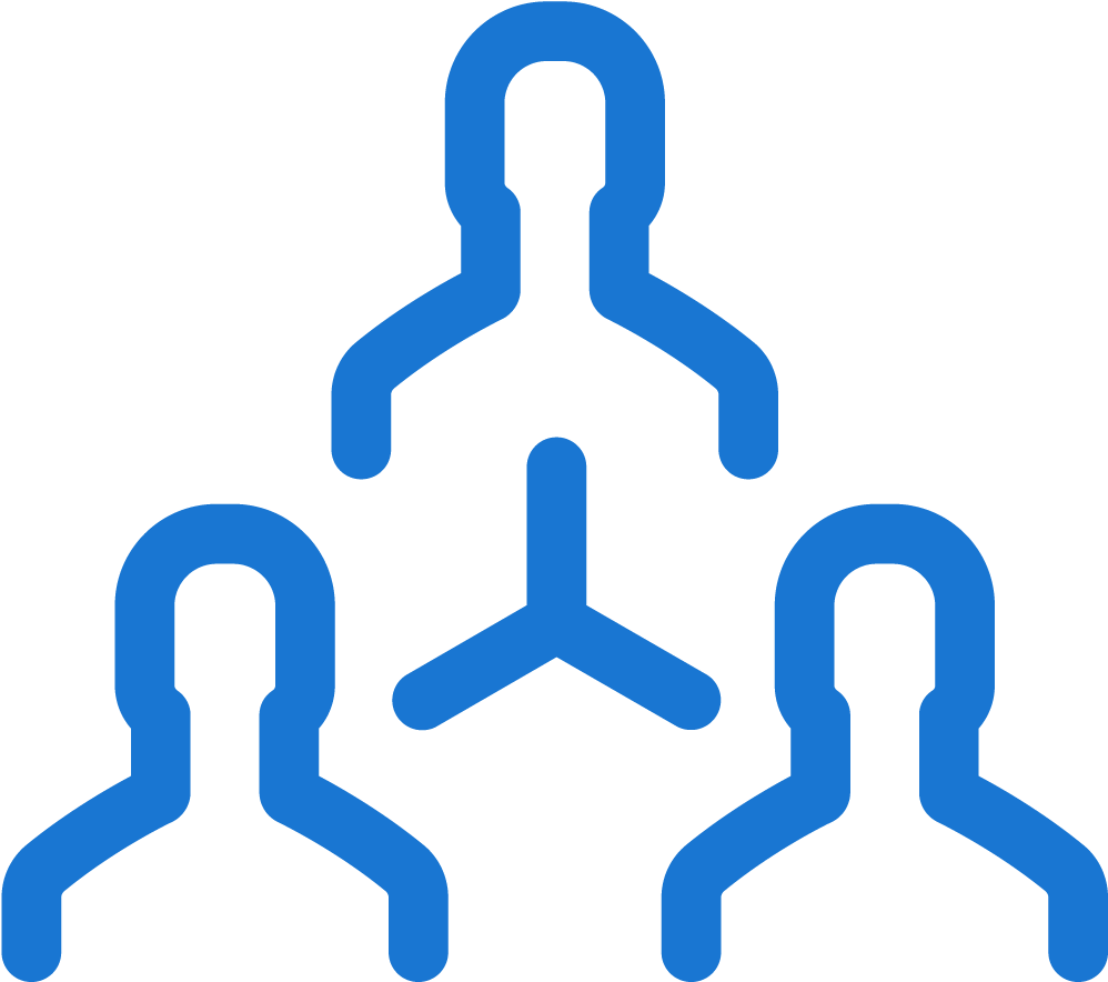 Blue Social Connection Icon PNG