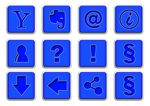 Blue Social Media Icons PNG