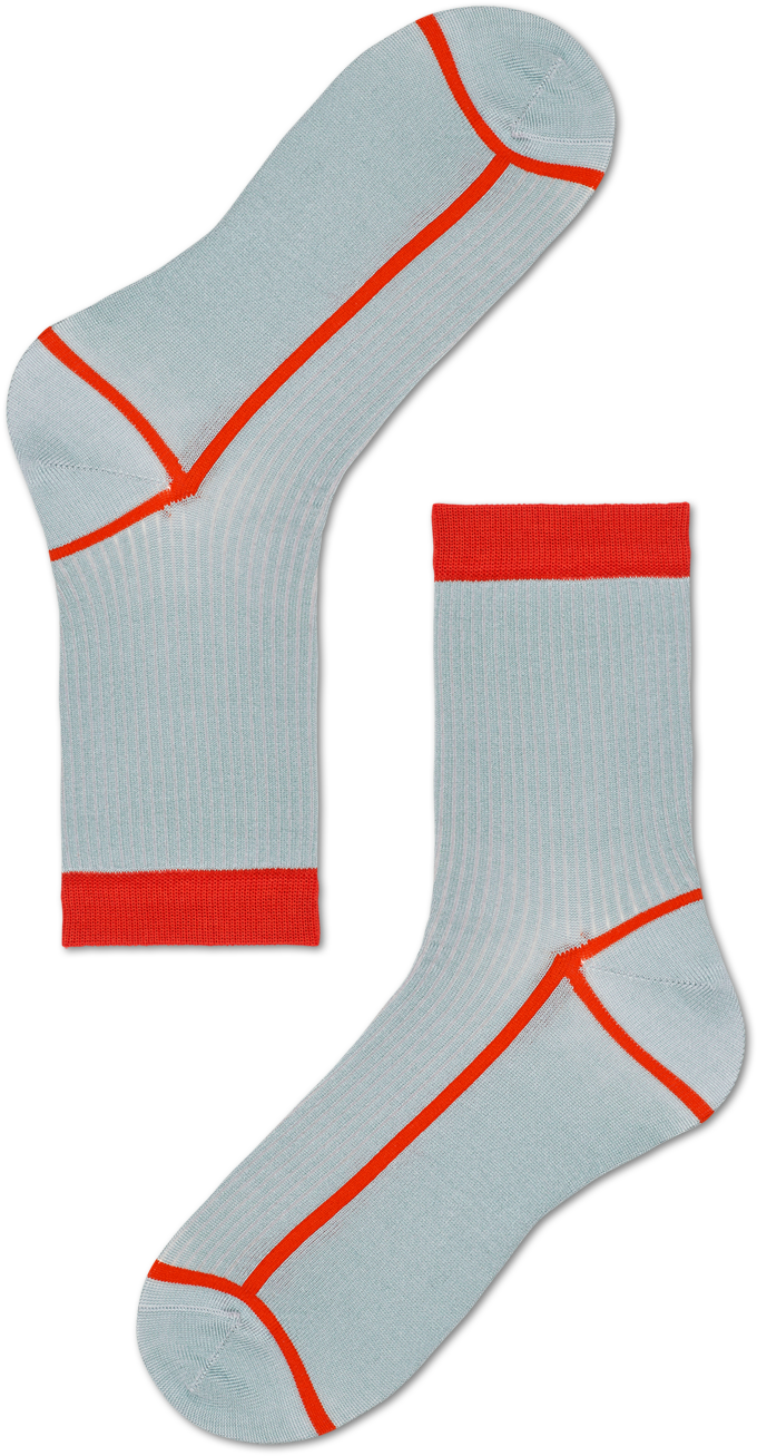 Blue Socks Red Trim PNG