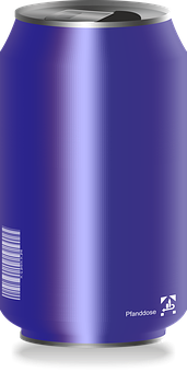 Blue Soda Can Illustration PNG