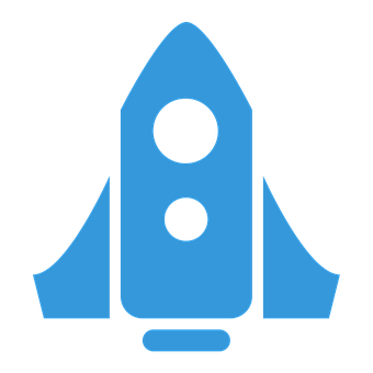Blue Space Rocket Icon PNG