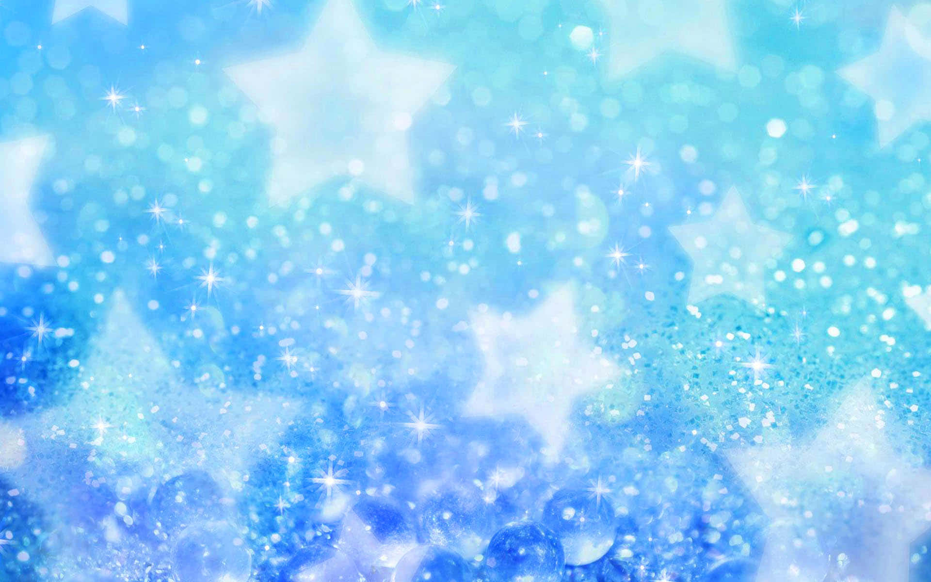 Blue Sparkle on a Shiny Background