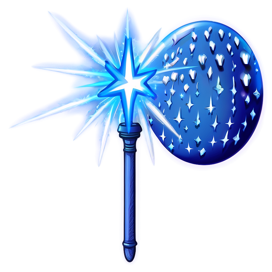 Blue Sparkle Magic Wand Png 06262024 PNG
