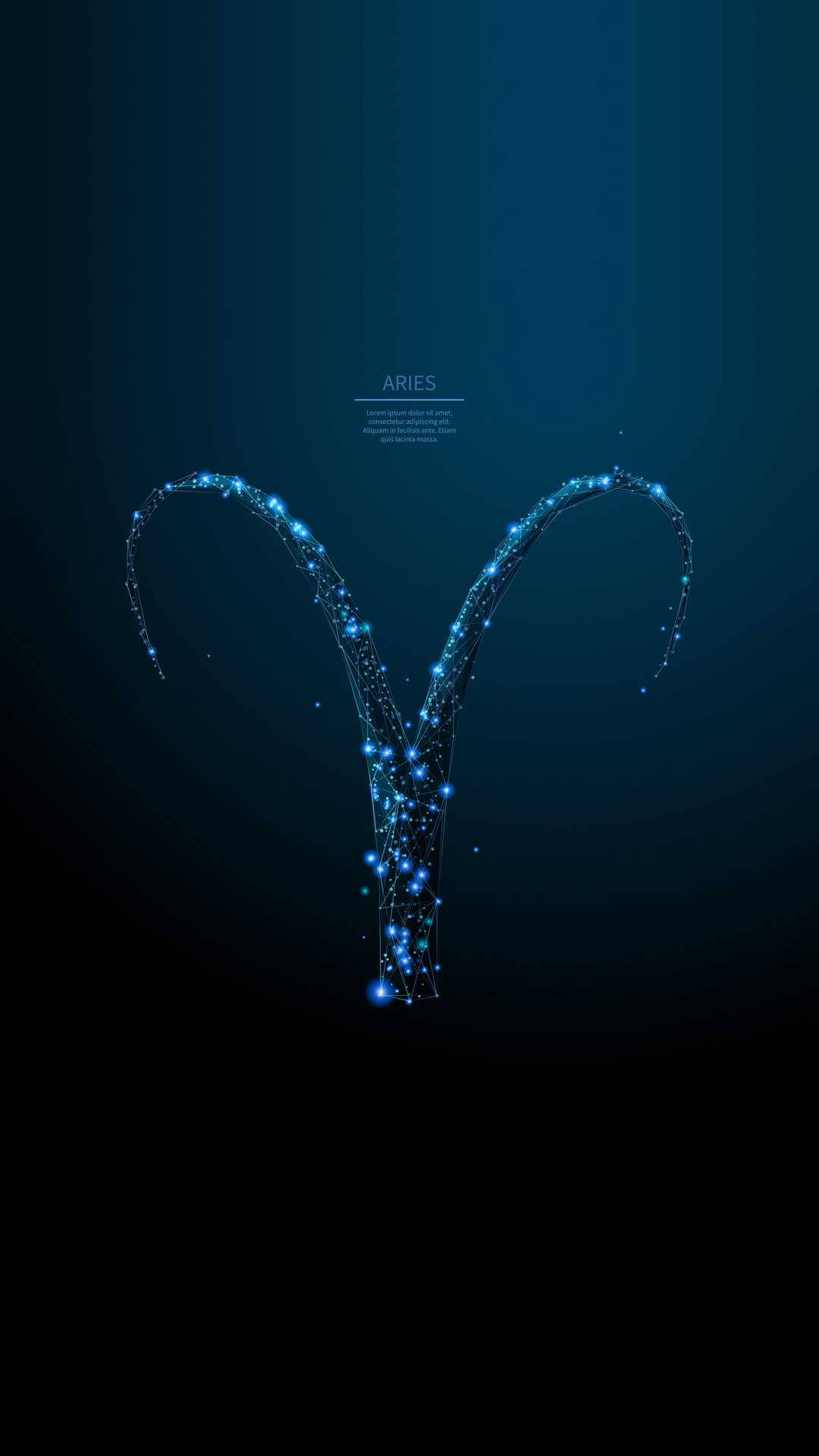 Blue Sparkly Aries Aesthetic Zodiac Sign Wallpaper