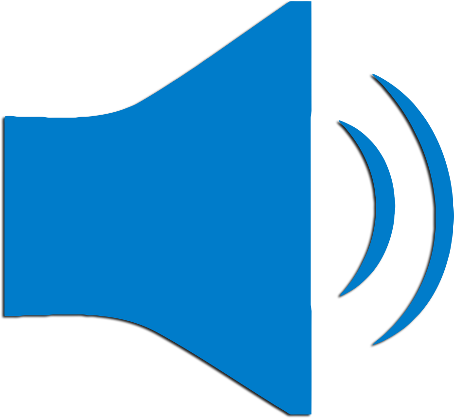 Blue Speaker Icon Sound Waves PNG