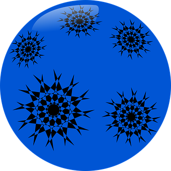 Blue Spherewith Star Patterns PNG