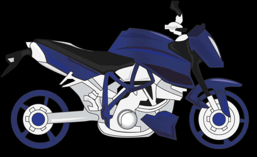 Blue Sport Motorcycle Illustration PNG