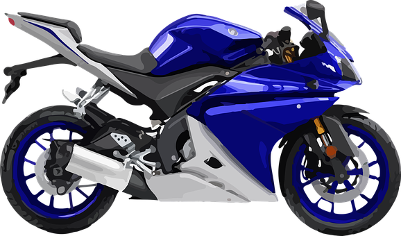 Blue Sport Motorcycle Illustration PNG