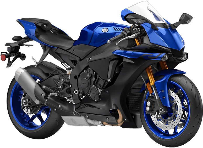 Blue Sport Motorcycle Profile View PNG