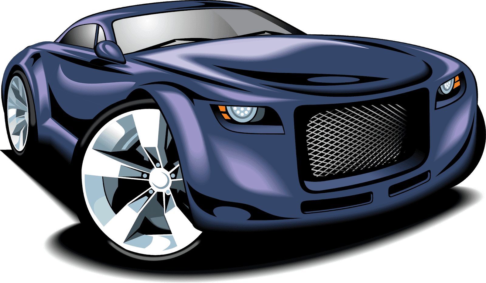 Blue Sports Car Illustration PNG