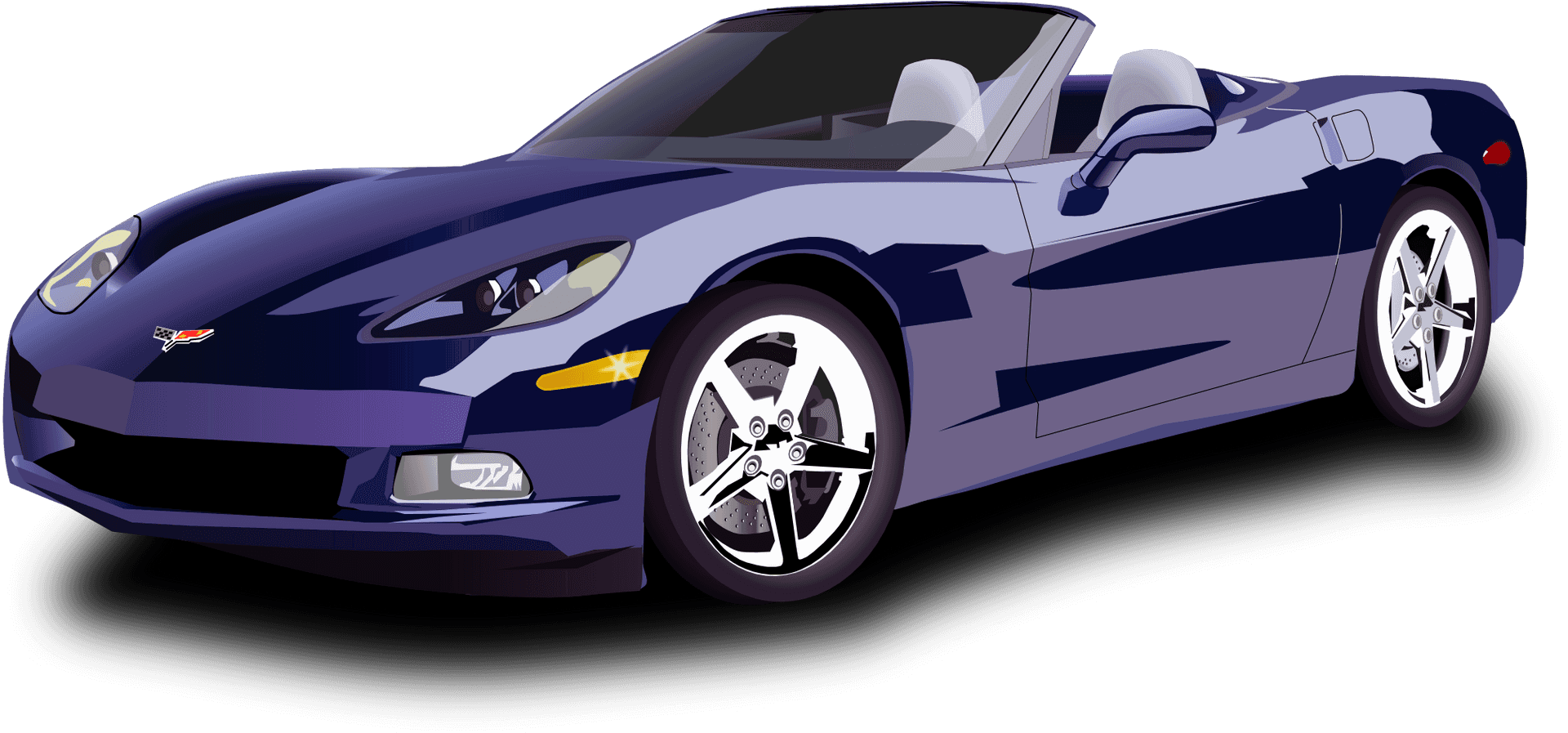 Blue Sports Car Illustration PNG