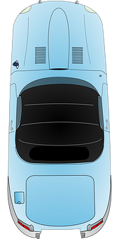 Blue Sports Car Top View PNG