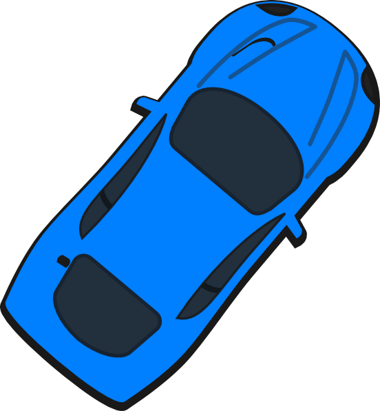 Blue Sports Car Top View PNG