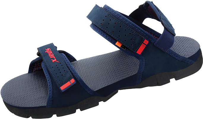 Blue Sports Sandalswith Red Accents.png PNG