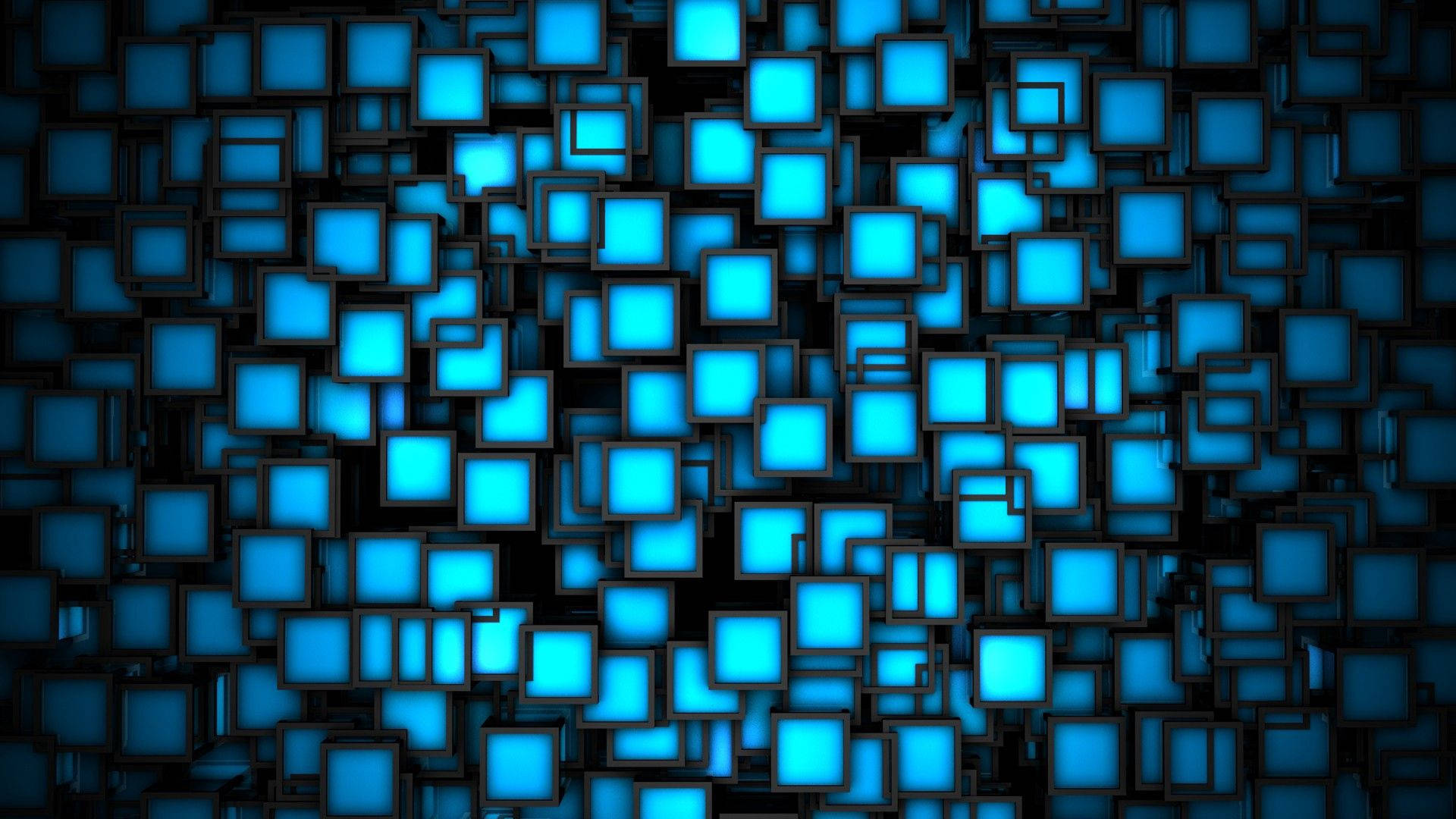 Blue Squares In Black Wallpaper