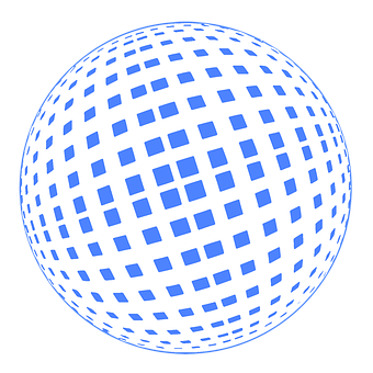 Blue Squares Sphere Illusion PNG