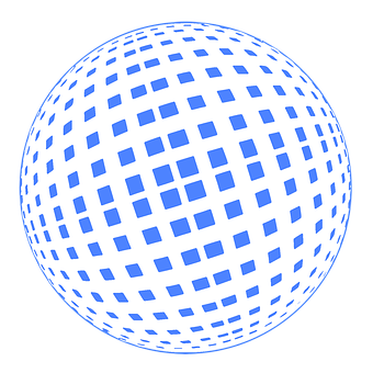 Blue Squares Sphere Pattern PNG