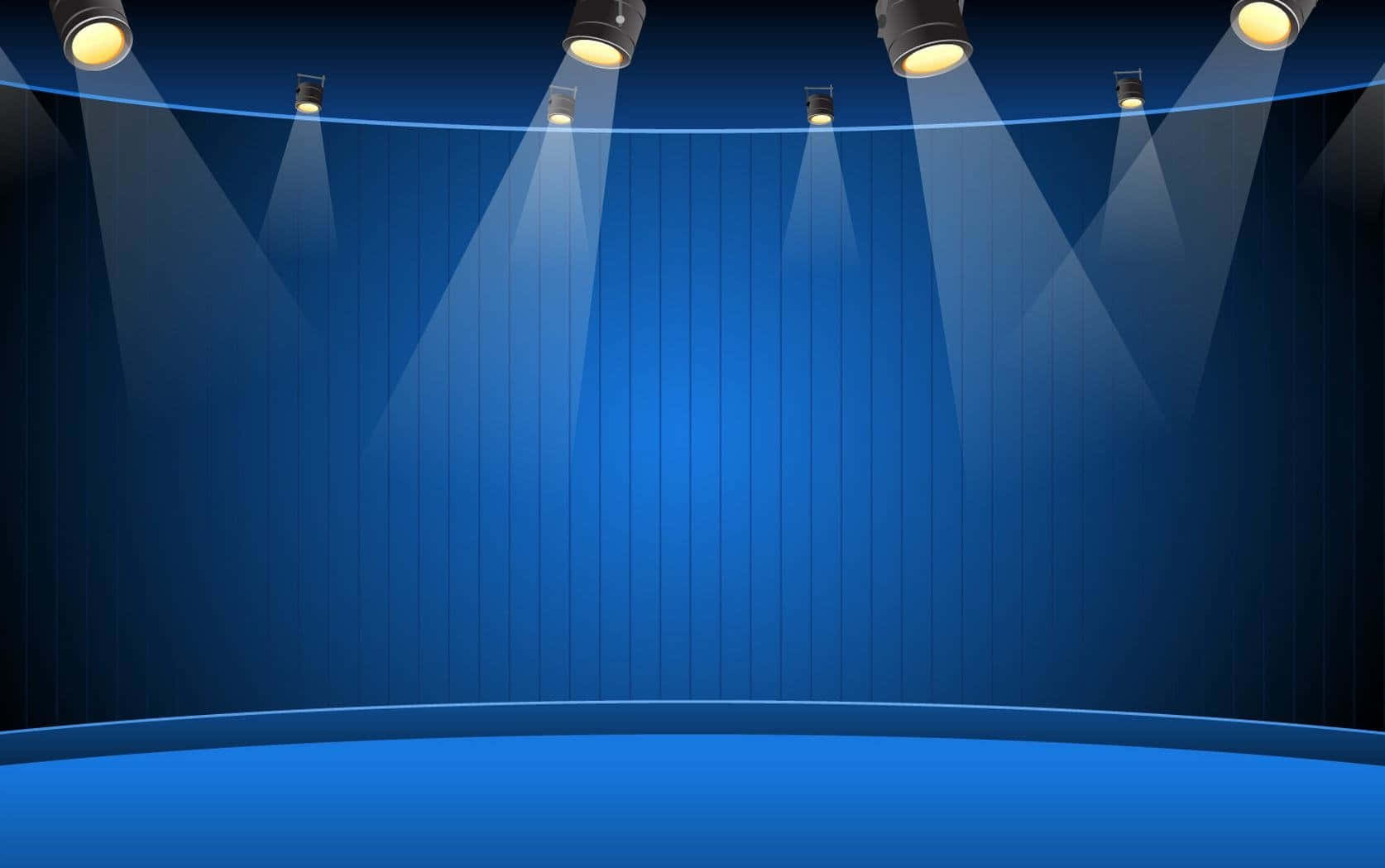 Blue Stage With Spotlights Digital Art Wallpaper