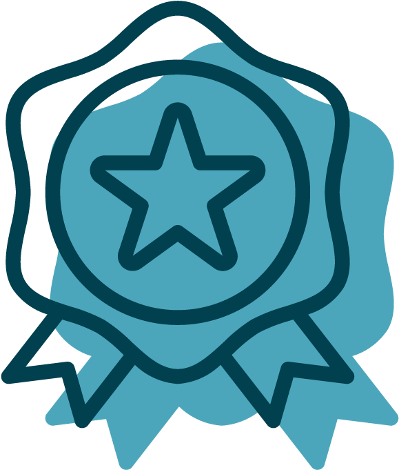Blue Star Achievement Badge PNG