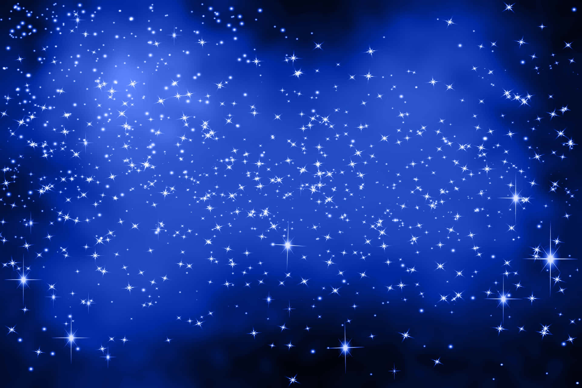 A big blue star against a clear night sky