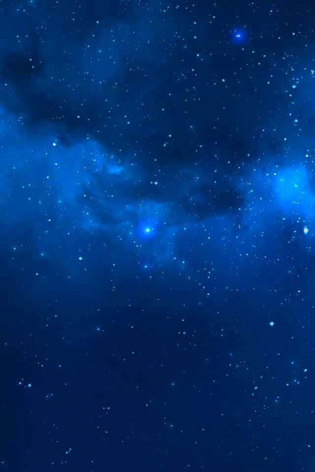 Blue Space Background With Stars And Clouds
