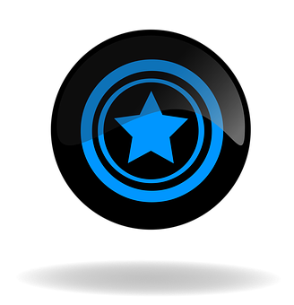Blue Star Icon Glowing PNG