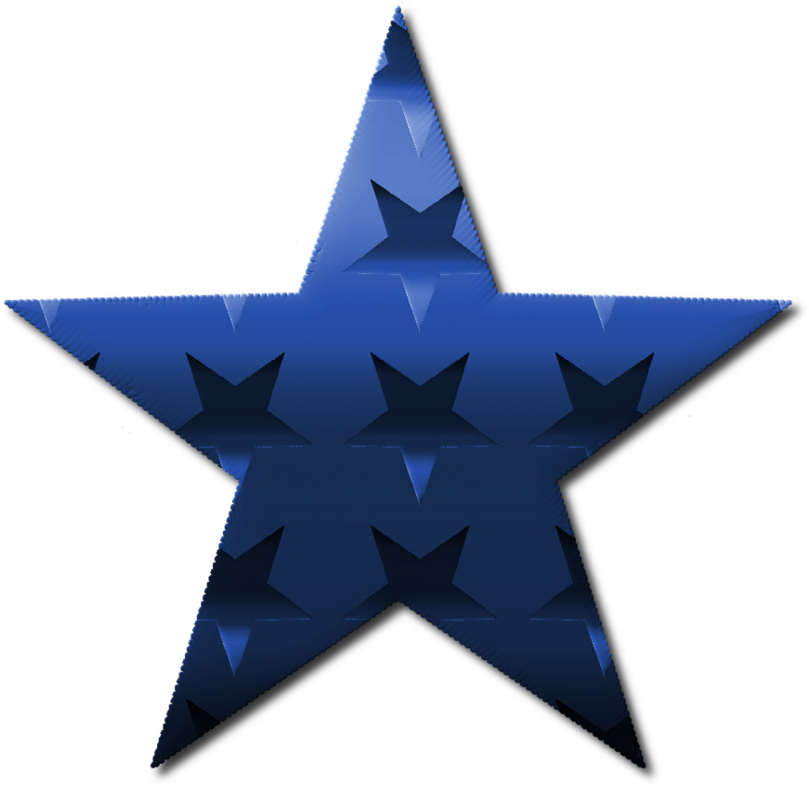 Blue Star Iconwith Embossed Stars PNG