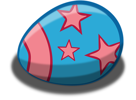 Blue Star Pattern Easter Egg PNG