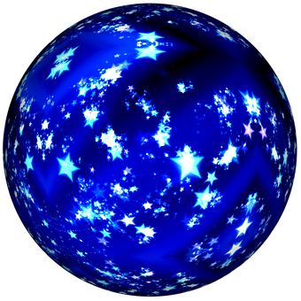 Blue Star Pattern Sphere PNG