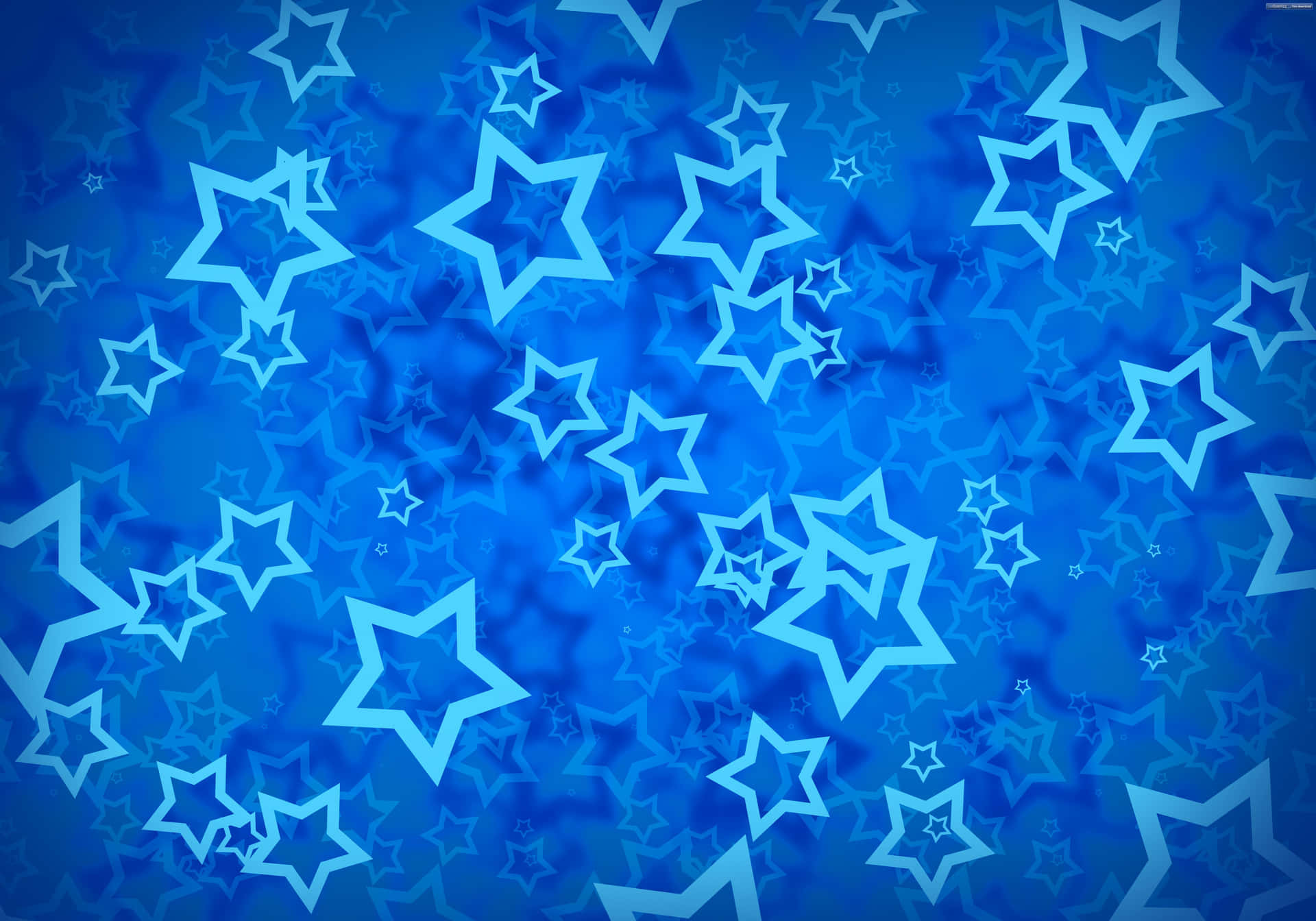 A beautiful night of endless Blue Stars Wallpaper
