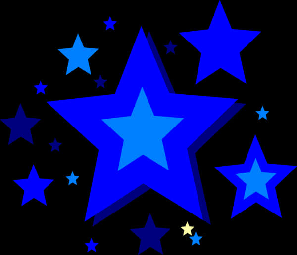 Blue Stars Vector Illustration PNG