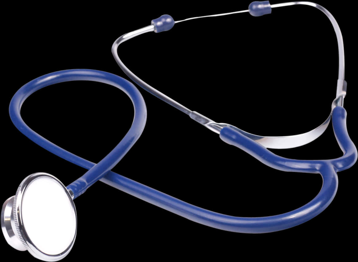 Blue Stethoscope Black Background PNG