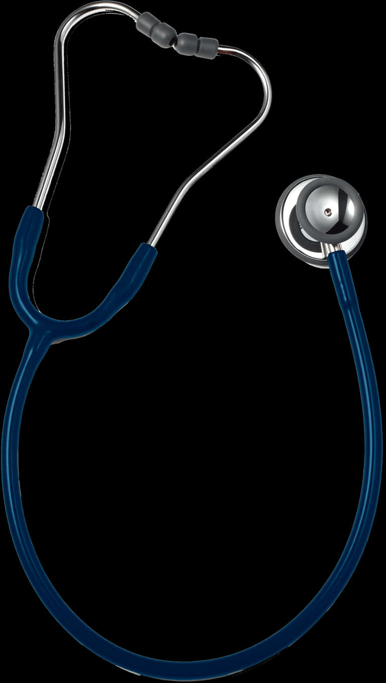 Blue Stethoscope Isolatedon Black PNG