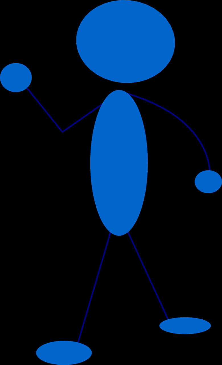 Blue Stickman Figure PNG