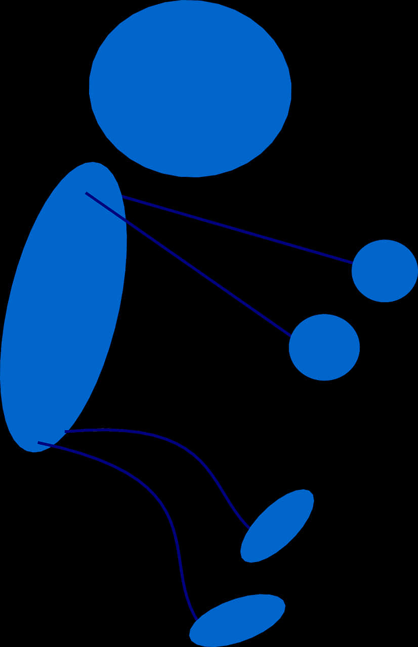 Blue Stickman Figure Illustration PNG