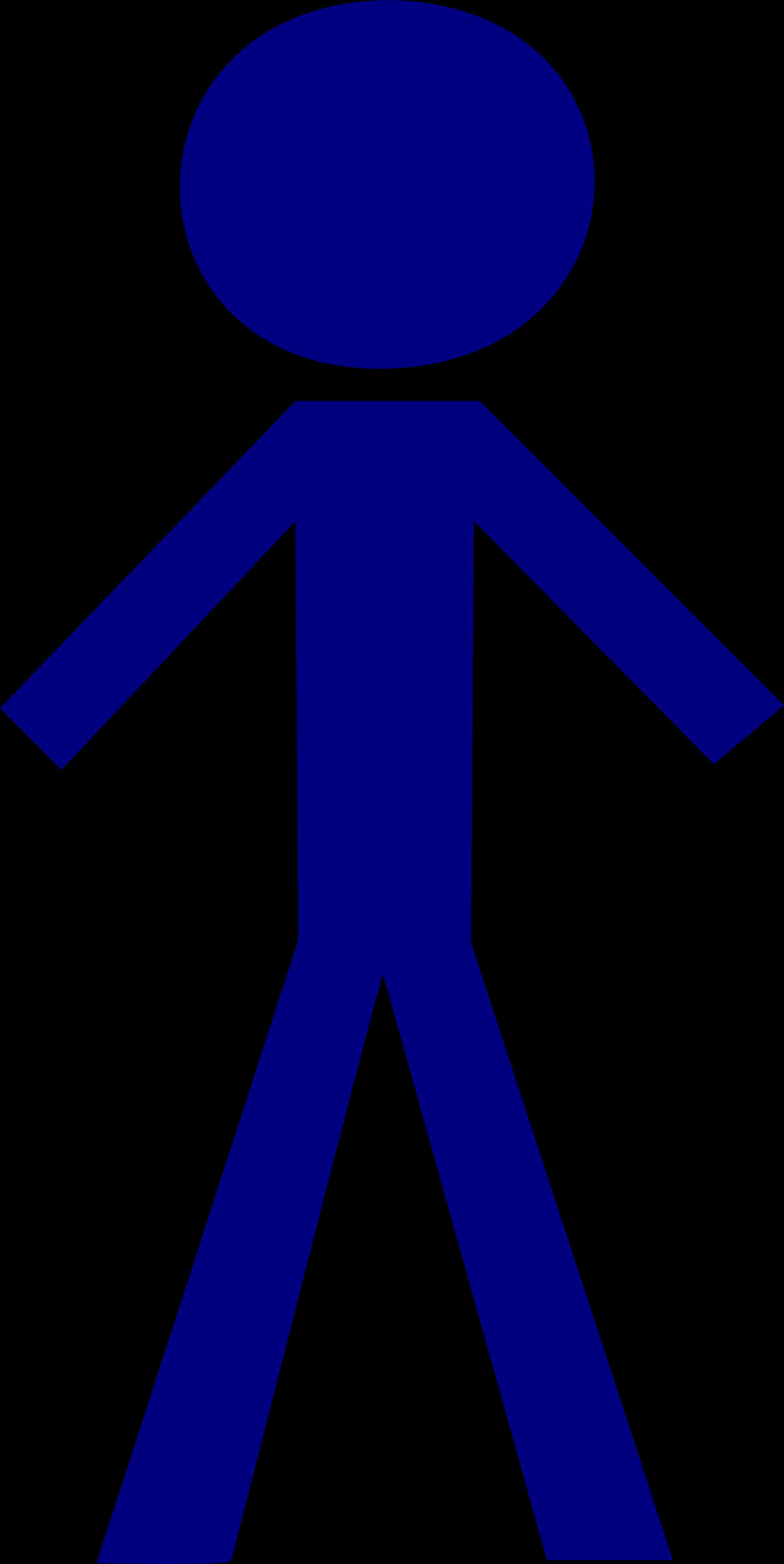 Blue Stickman Figure PNG