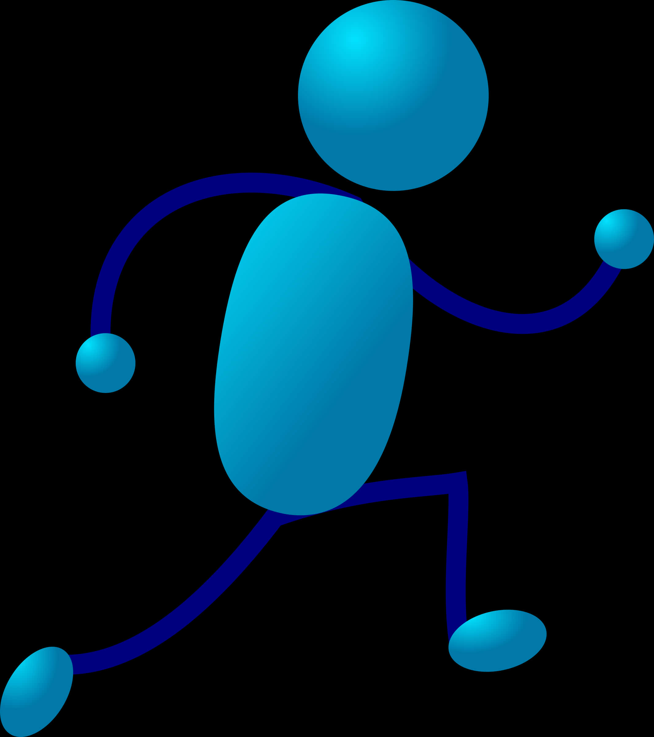 Blue Stickman Graphic PNG
