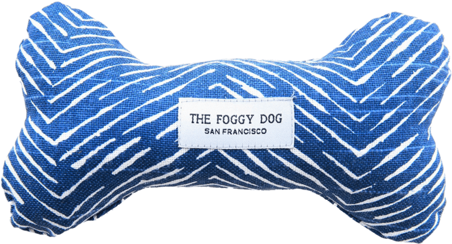 Blue Striped Fabric Dog Bone Toy PNG