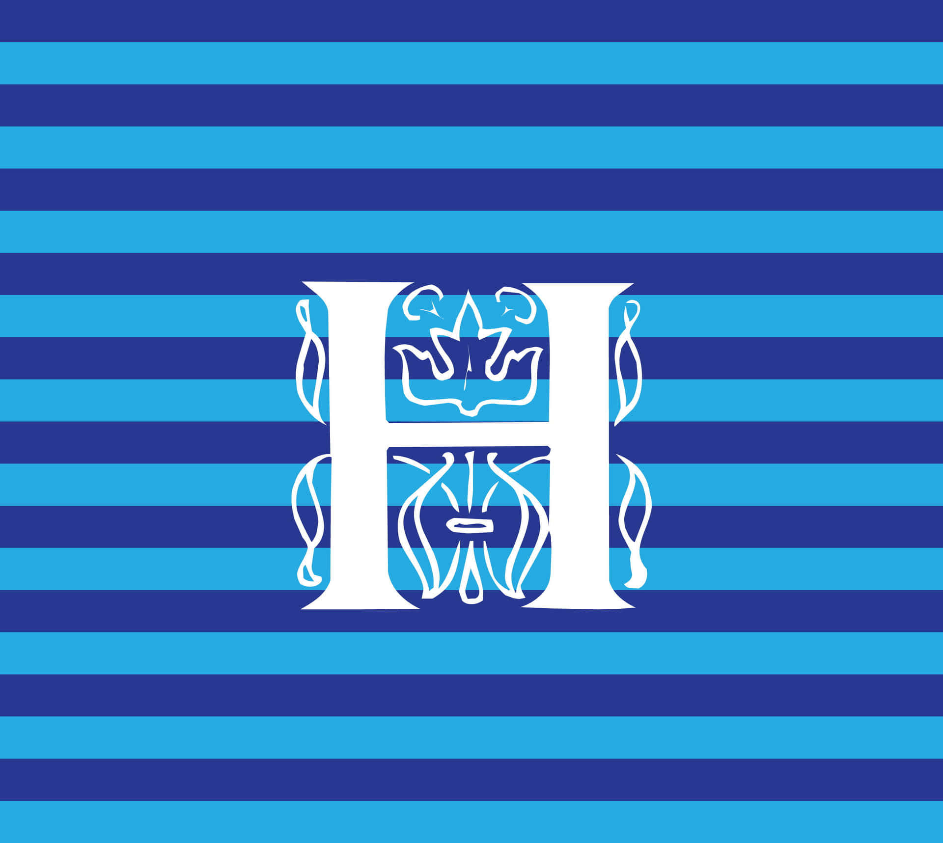 Blue Striped Heraldic Emblem Wallpaper