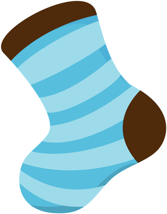 Blue Striped Sock Clipart PNG