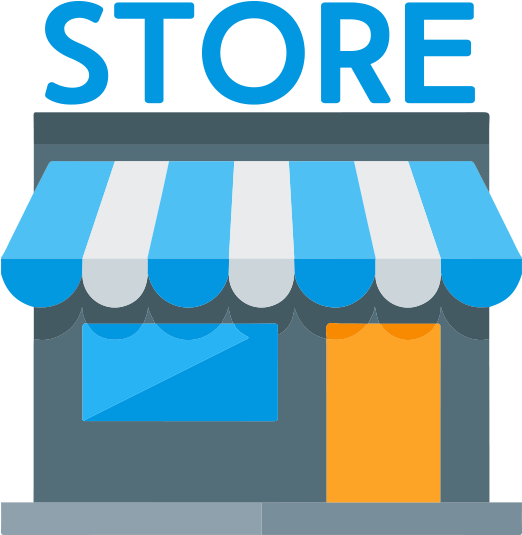 Blue Striped Storefront Icon PNG