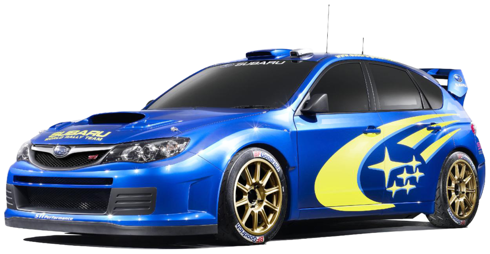 Blue Subaru Rally Car Profile PNG