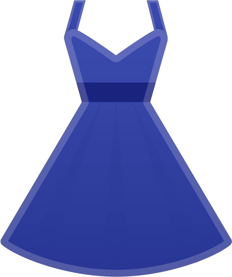 Blue Summer Dress Vector PNG